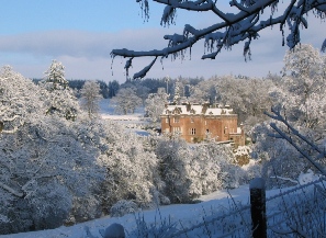 Sorn castle in the snow